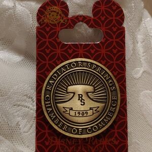 Radiator Springs Chamber of Commerce Brass Pin - Gold Tone